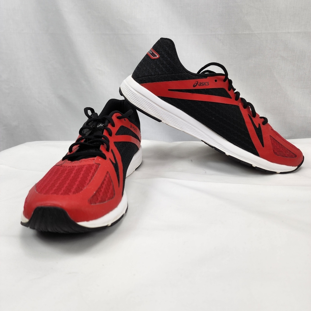 Asics Amplica Running Shoes Sneakers T825N Mens Black/Red size 10